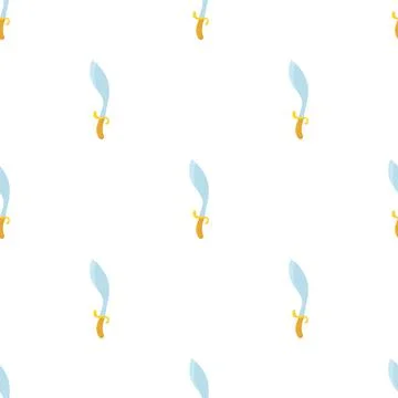Short curved sword pattern seamless vector Stock Illustration