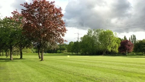 Short cut grass on the golf course with sunny weather, 4K Stock-Footage 155817155