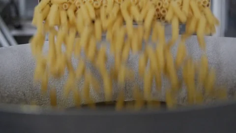 Short-cut macaroni, macaroni process, instant macaroni Stock Footage 75217768