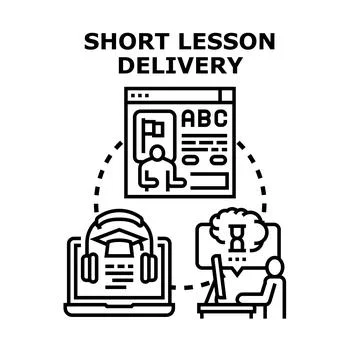 Short engaging lesson delivery learning concept Stock Illustration