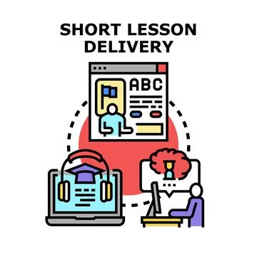 Short engaging lesson delivery learning concept Illustrazione stock
