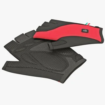 Short Finger Gloves De Marchi Red 3D Model