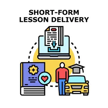 Short form lesson delivery concept for modern learning Stock Illustration