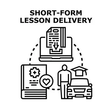 Short form lesson delivery concept for modern learning 스톡 일러스트