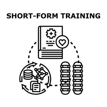 Short form training concept illustrating efficient learning process Stock Illustration