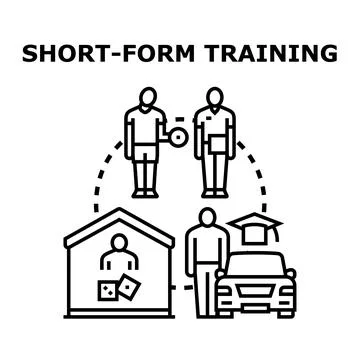 Short form training course preparing for various skills Stock Illustration