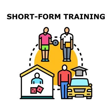 Short form training course preparing for various skills Stock Illustration