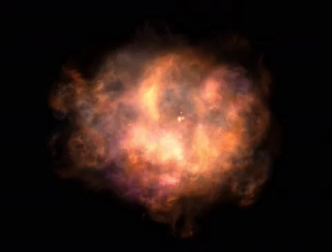Short gaseous explosion with trails and smoke. Three speeds. Stock-Footage 190187434