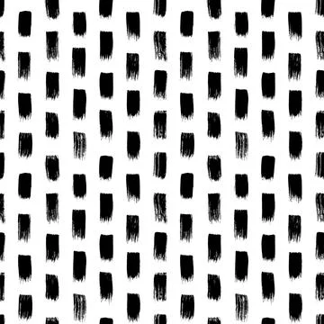 Short hand drawn strokes vector seamless pattern. Stock Illustration