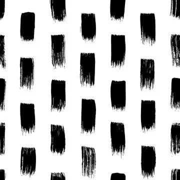 Short hand drawn strokes vector seamless pattern. Stock Illustration