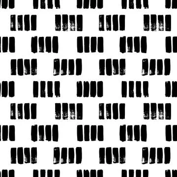 Short hand drawn strokes vector seamless pattern. Stock Illustration