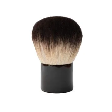 Short makeup brush on a white background. isolated. Cosmetic brush black-violet Stock Photos