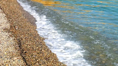 Short Mediterranean waves. Stock Footage 108977746