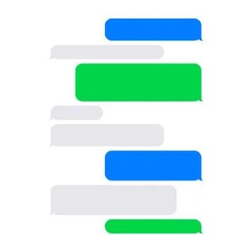 Short Message Service SMS Blank Bubbles Set. Vector Stock Illustration