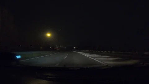 Short night trip by car Stock Footage 124920968