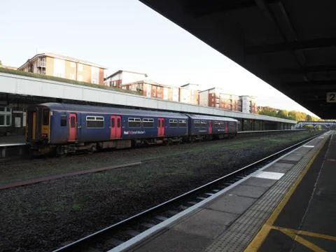 A short passenger train at Exeter Central station in Devon, England, Uk Stock Photos