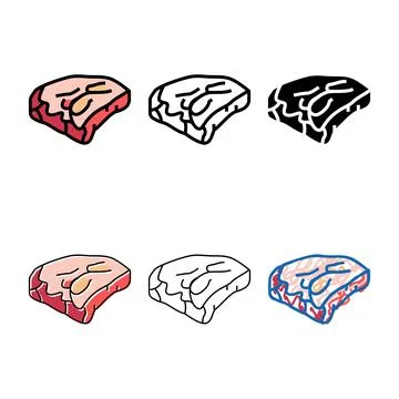 Short plate with beef multipack meat color icon vector Stock Illustration