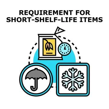 Short shelf life items requirement concept illustration Stock Illustration