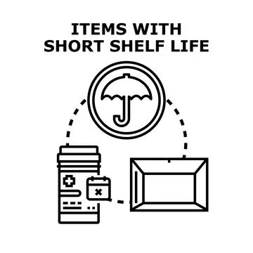 Short shelf life items storage and protection concept Stock Illustration