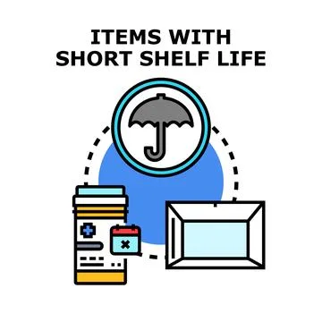 Short shelf life items storage and protection concept Stock Illustration