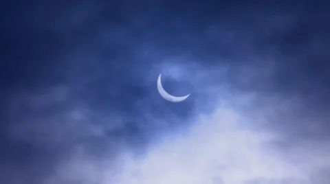 Short Shot of the 2015 Solar Eclipse Stock Footage 48188997