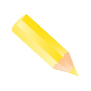 Short small pencil icon. Yellow color pencil Stock Illustration