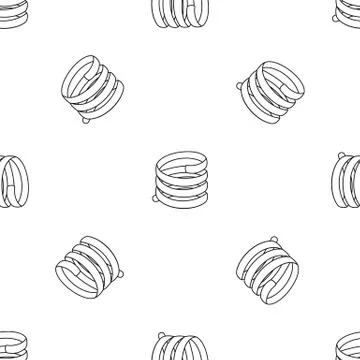 Short spring coil pattern seamless vector Stock Illustration