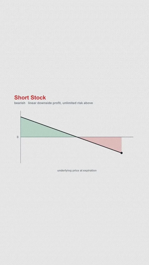 Short Stock Options Strategy Payoff Diagram Alpha 4K Vertical 9x16 Light Labeled Stock Footage 339506925