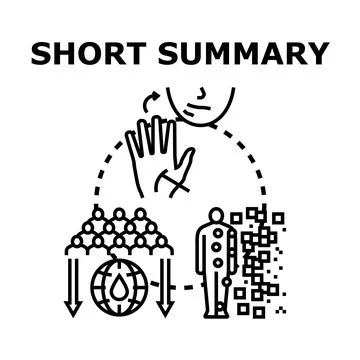 Short summary presenting various data and information analysis Stock Illustration