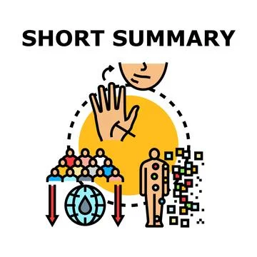 Short summary presenting various data and information analysis Stock Illustration
