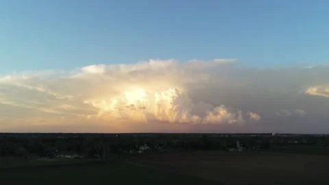 Short of sunset sky  - Drone camera moves left Video stock 137857039