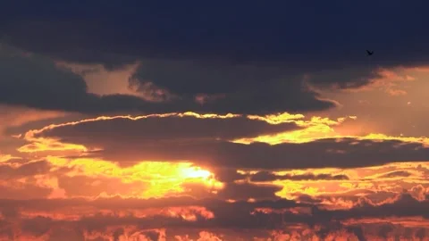 Short Sunset Timelapse HD, Dramatic Sundown sky Landscape Stock Footage 246564647