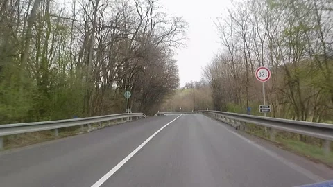 Short take of spring road ride towards mountain pass Skycov, Slovakia Stock Footage 331957619