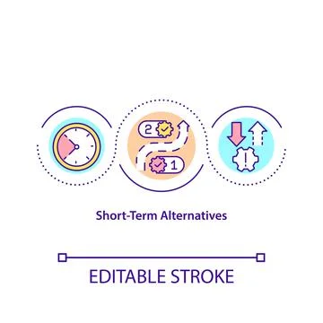 Short-term alternatives concept icon Stock Illustration