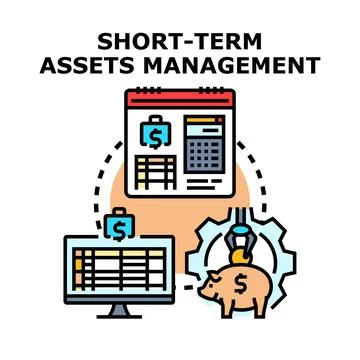 Short term assets management and financial planning concept イラスト素材