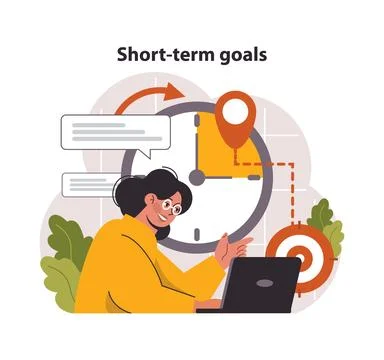 Short-term goals concept. Flat vector illustration Stockillustratie