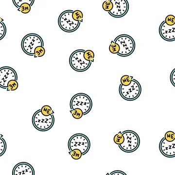 Short term insomnia vector seamless pattern Stock Illustration