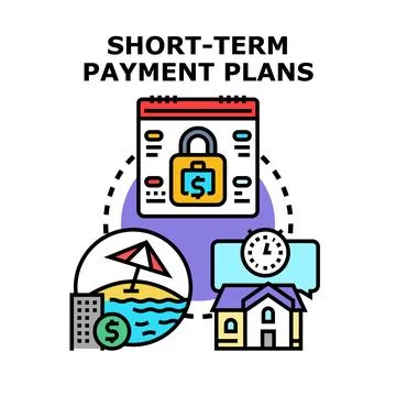 Short term payment plans for diverse expenses Stock Illustration