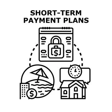 Short term payment plans for diverse expenses Stock Illustration