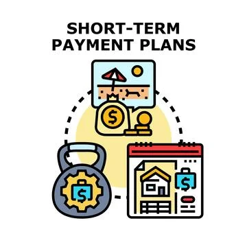 Short term payment plans facilitating various financial goals and services Ilustração Stock