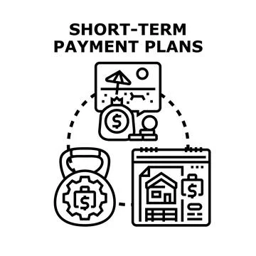 Short term payment plans facilitating various financial goals and services Ilustração Stock
