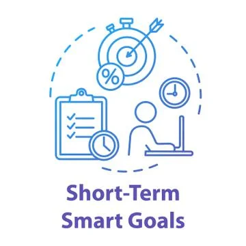 Short-term smart goals concept icon. Perfomance optimization. Setting deadlines イラスト素材