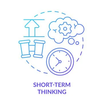Short term thinking blue gradient concept icon Stock Illustration