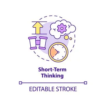 Short term thinking concept icon Stock Illustration