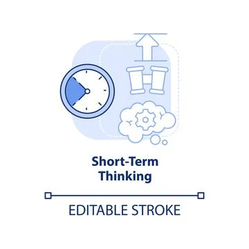 Short term thinking light blue concept icon Stock Illustration