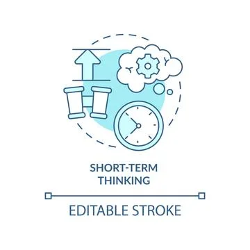 Short term thinking turquoise concept icon Stock Illustration