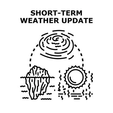 Short term weather update forecast predicting diverse conditions Stock Illustration
