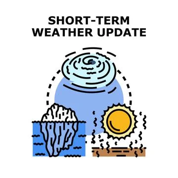 Short term weather update forecast predicting diverse conditions Stock Illustration