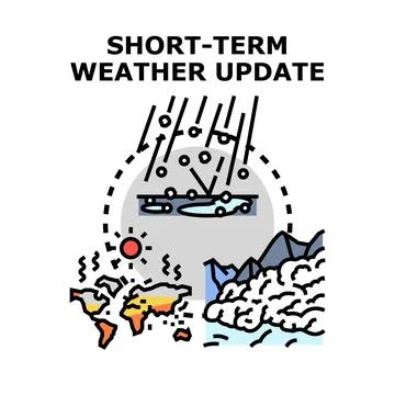 Short term weather update forecasting global climates Stock Illustration
