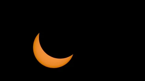 Short time lapse of progression of the 2017 solar eclipse before totality. Stock Footage 79157372